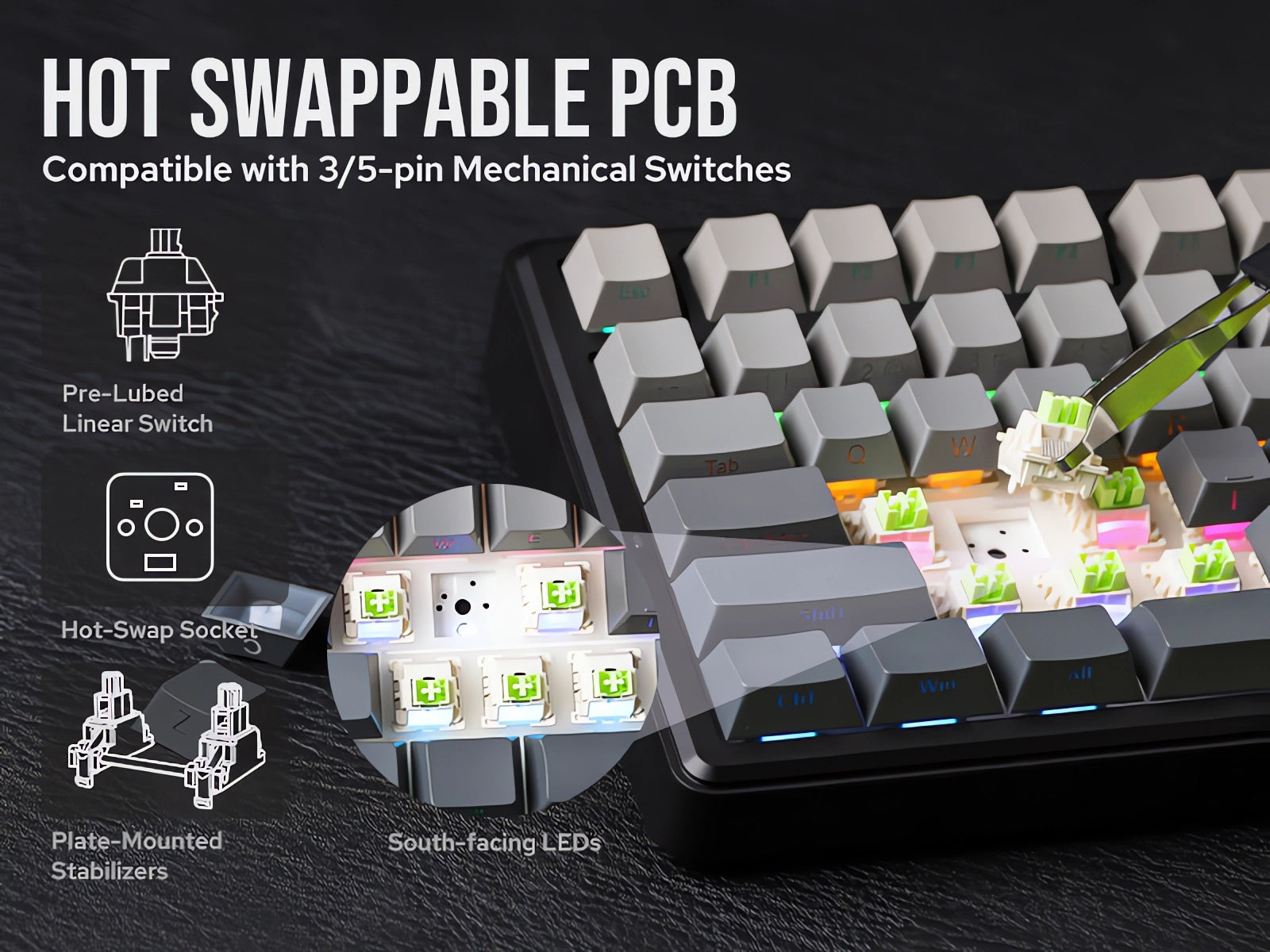 Klaviatūra Aula F75 MAX (Juoda) - LEOBOG Reaper Switches aprašymas - Prekės nuotrauka