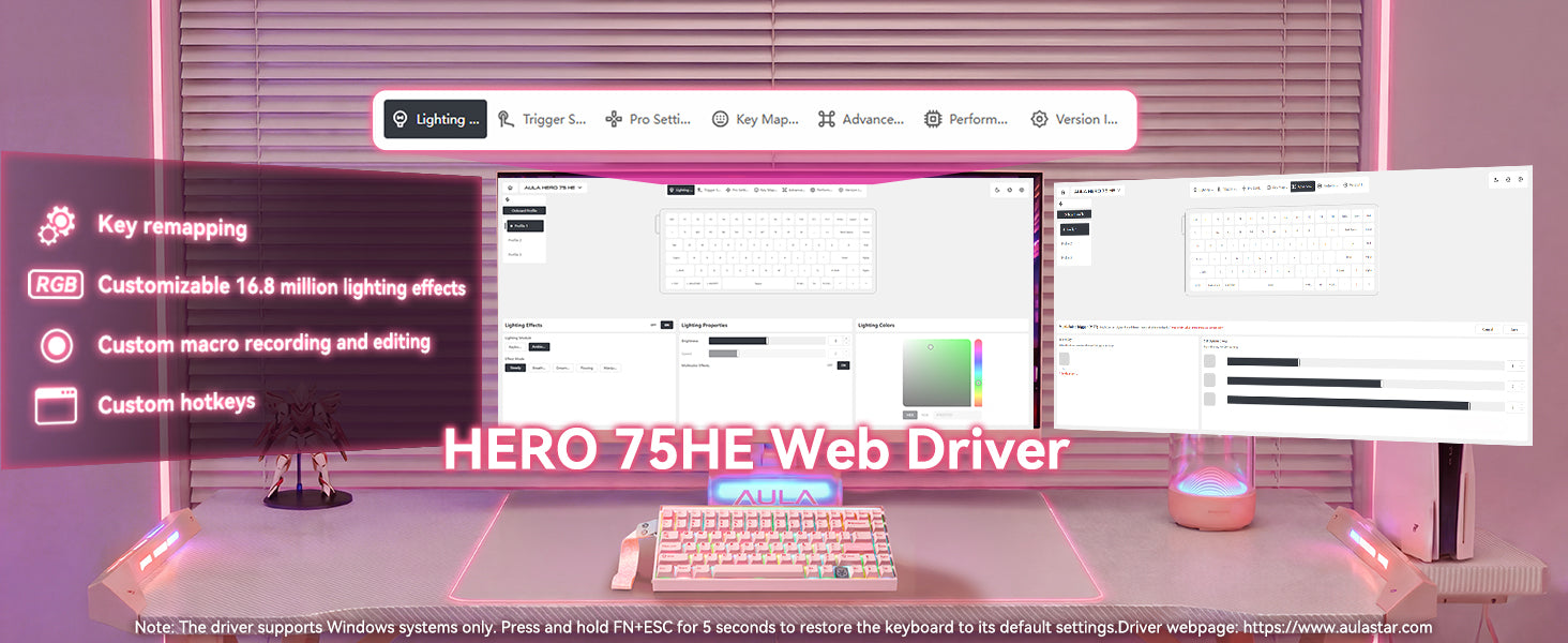 Klaviatūra Aula HERO 75 HE Magnetinė (Juoda) - Stormrise Magnetic Switches aprašymas - Prekės nuotrauka