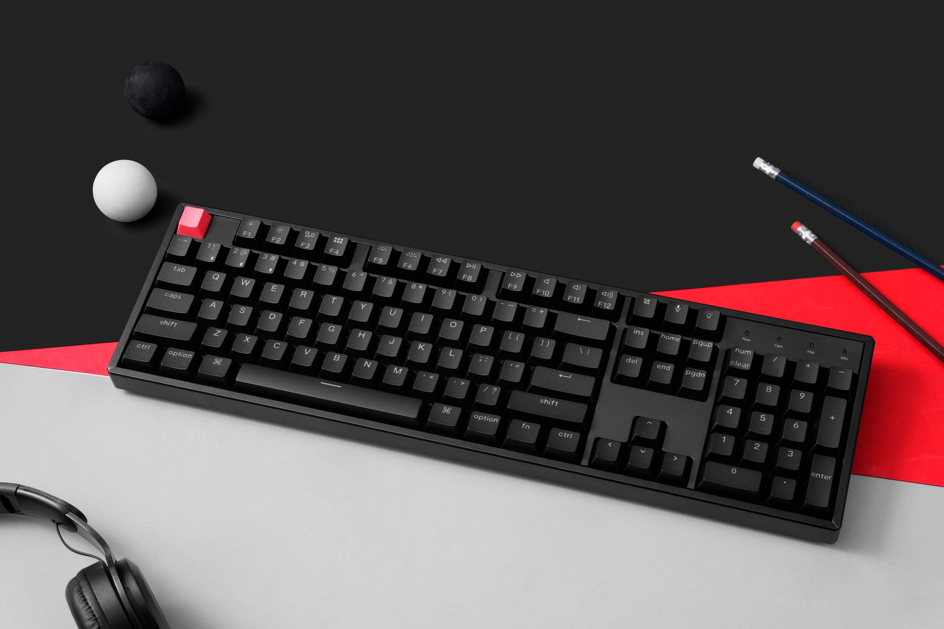 Klaviatūra Keychron K10X-J1 Viso dydžio Raudona jungiklis RGB karštojo keitimo aprašymas - Prekės nuotrauka