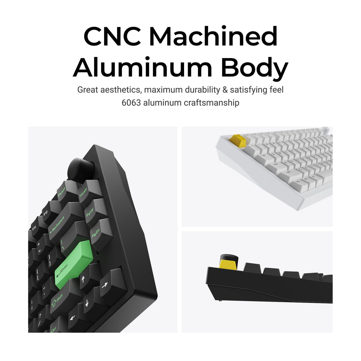 Klaviatūra Keychron Lemokey P1 Magnetinė Hall Effect (Juoda) - Gateron Double-Rail Magnetic Nebula Switches aprašymas - Prekės nuotrauka