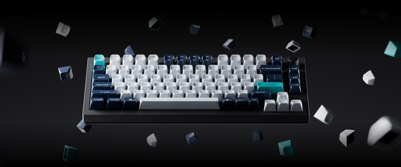 Klaviatūra Keychron Q1 Max (Balta/Juoda) - Gateron Jupiter Raudona Switches aprašymas - Prekės nuotrauka