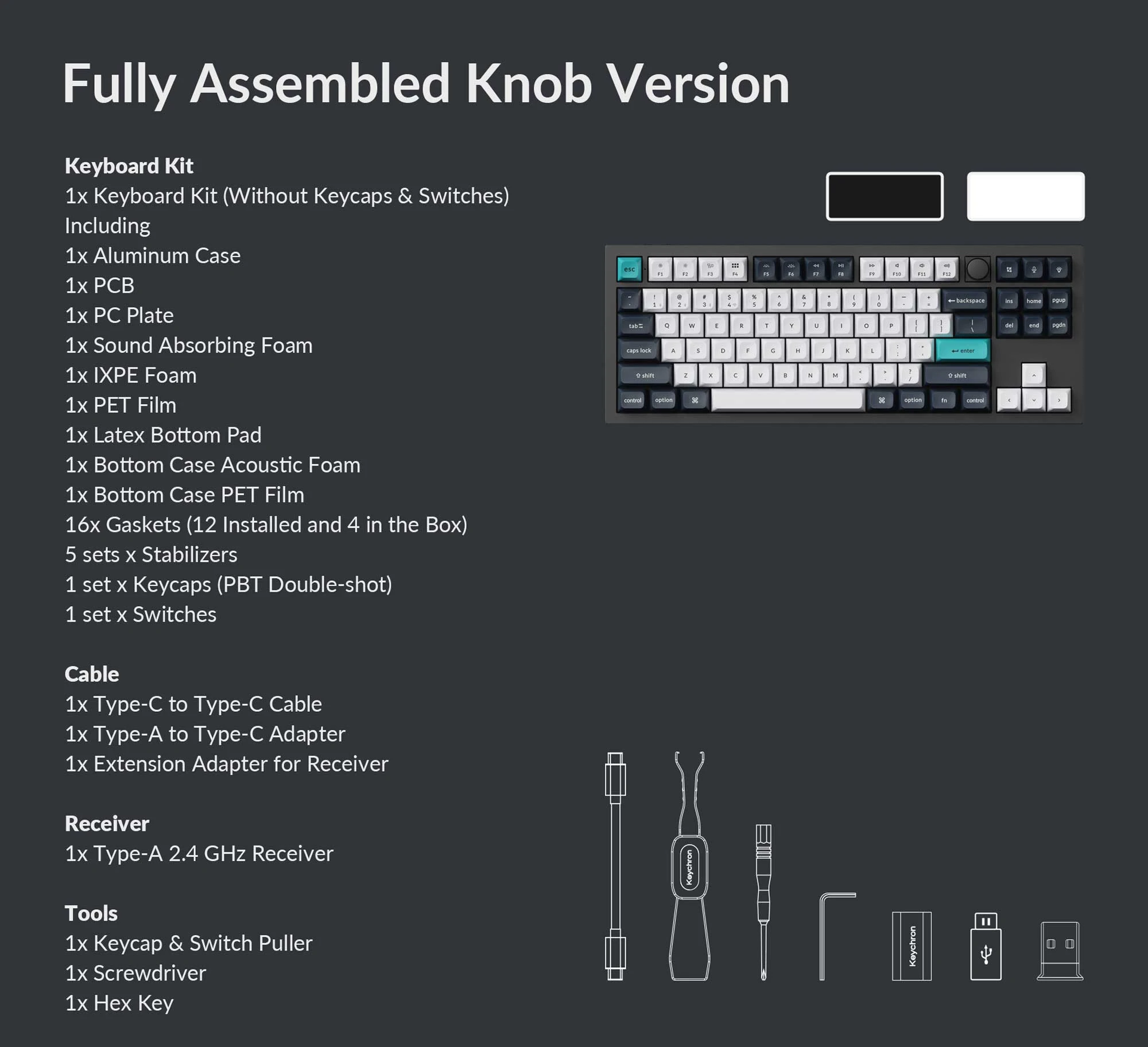Klaviatūra Keychron Q3 Max 80% TKL Brown Switch Carbon Juodas aprašymas - Prekės nuotrauka