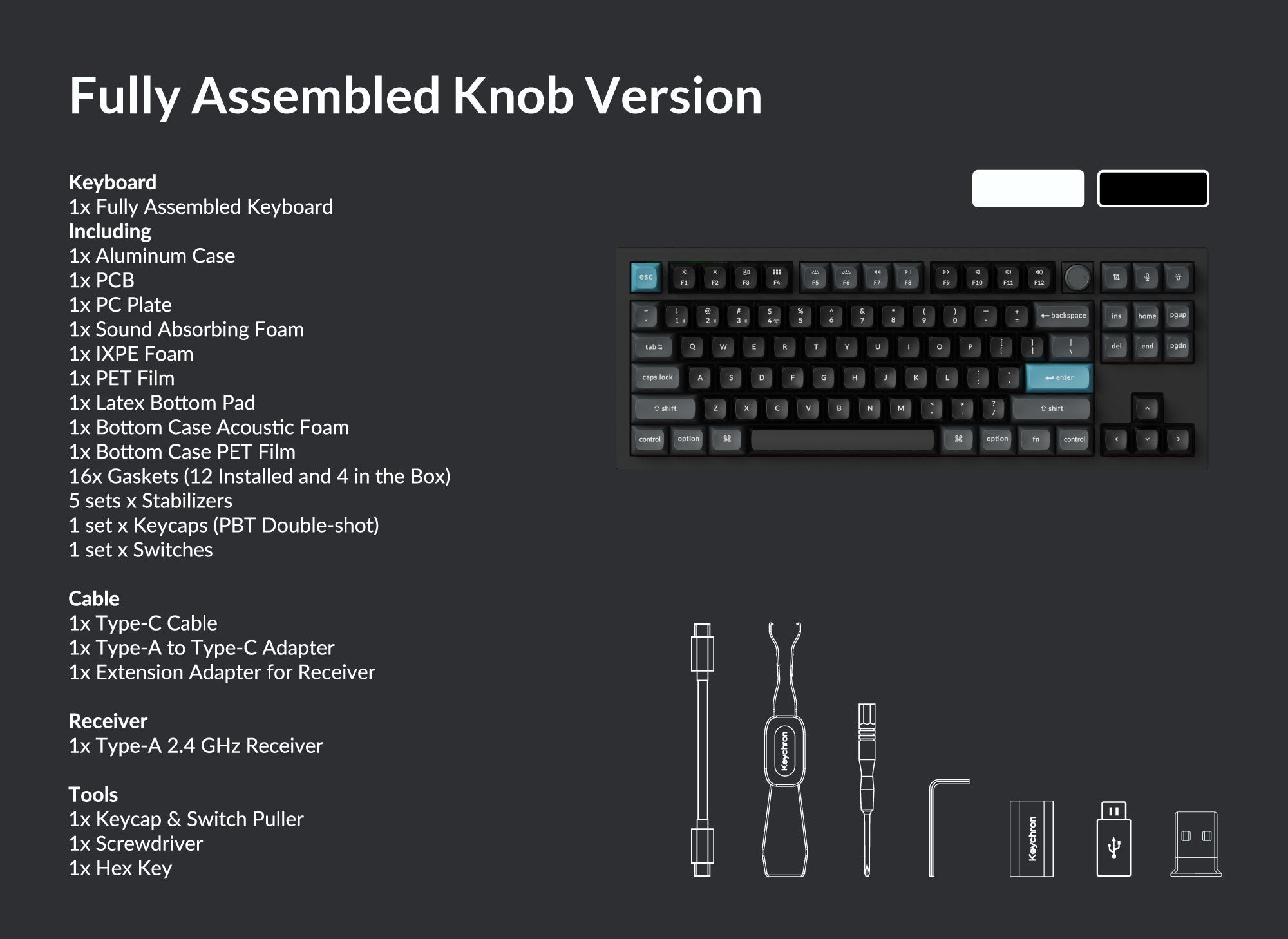 Klaviatūra Keychron Q3 Ultra (Juoda) - Keychron Silk POM Brown Switches aprašymas - Prekės nuotrauka