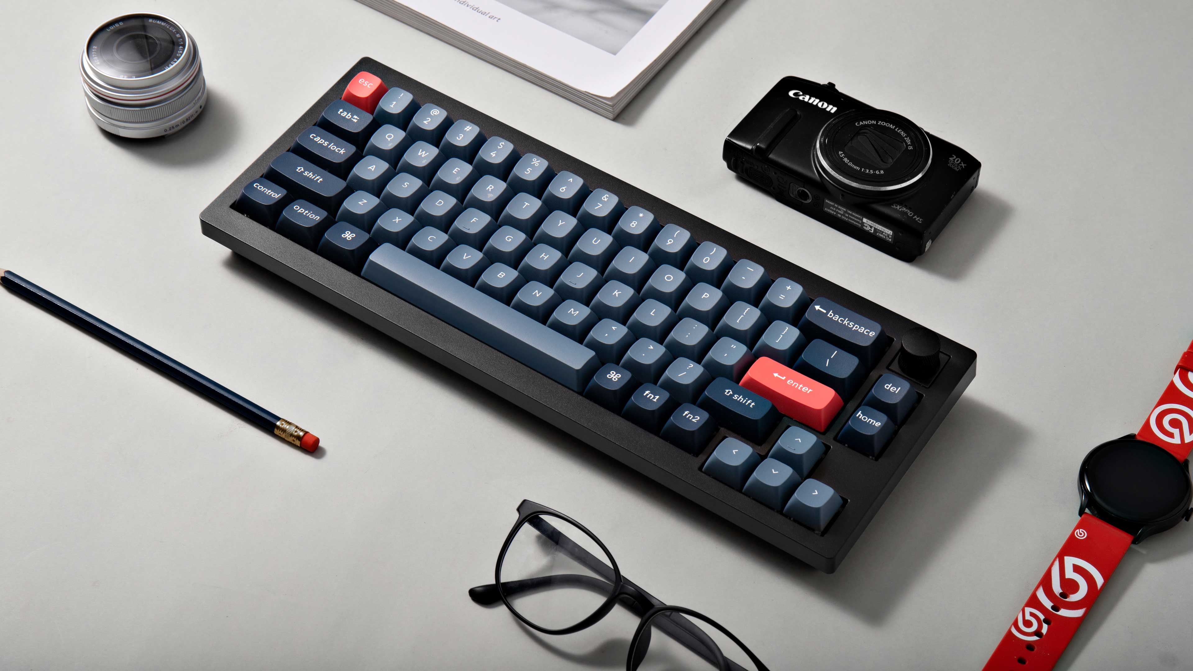 Klaviatūra Keychron V2 Max (Carbon juodas) - Gateron Jupiter Brown Switches aprašymas - Prekės nuotrauka
