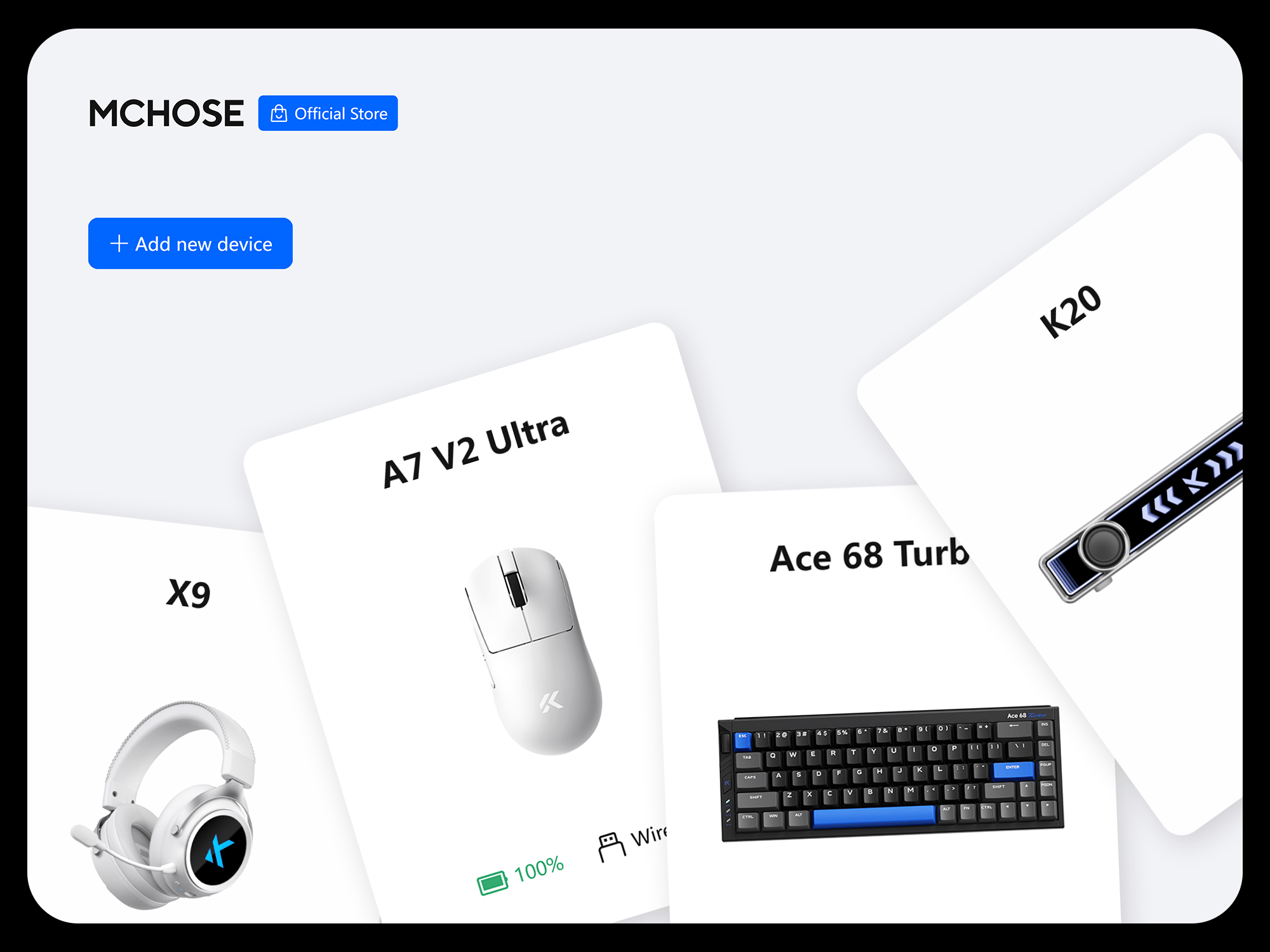 Klaviatūra MCHOSE Ace 68 Turbo Full-aluminum Esports Magnetinė Hall Effect (Nova Baltas) - Mount Tai Magnetic Switch GT Switches aprašymas - Prekės nuotrauka
