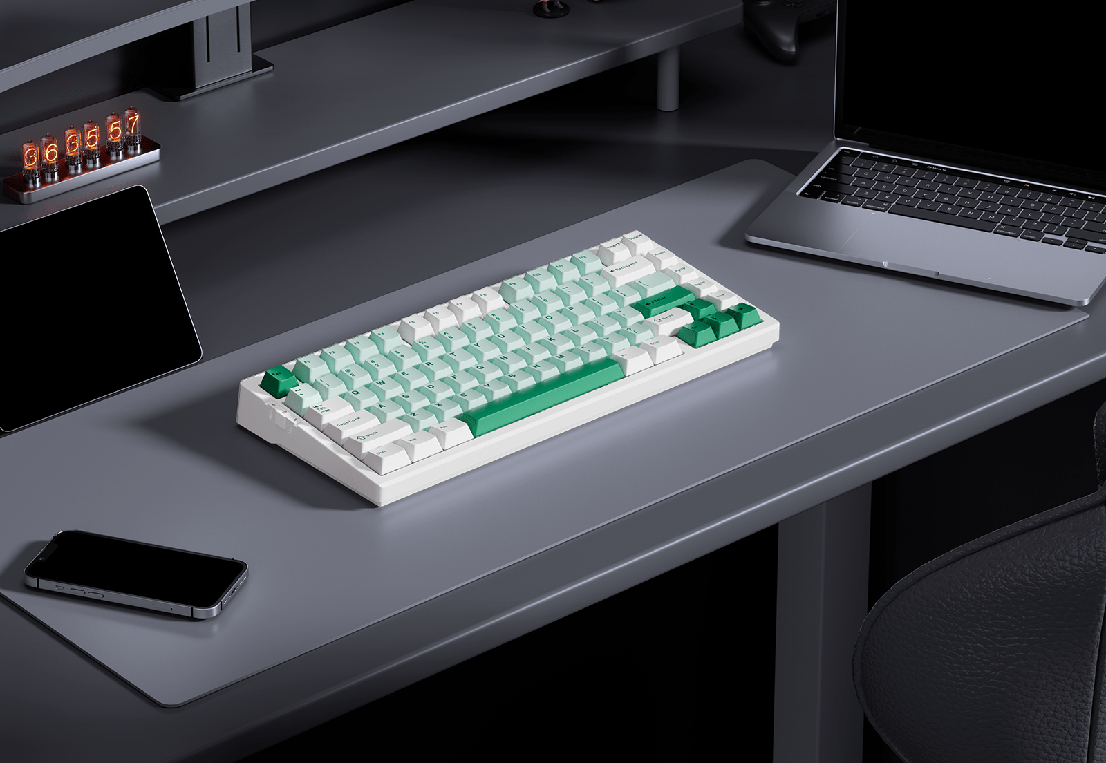 Klaviatūra MCHOSE G75 PRO (Arctic Snow) - Matcha Latte V2 Switches aprašymas - Prekės nuotrauka