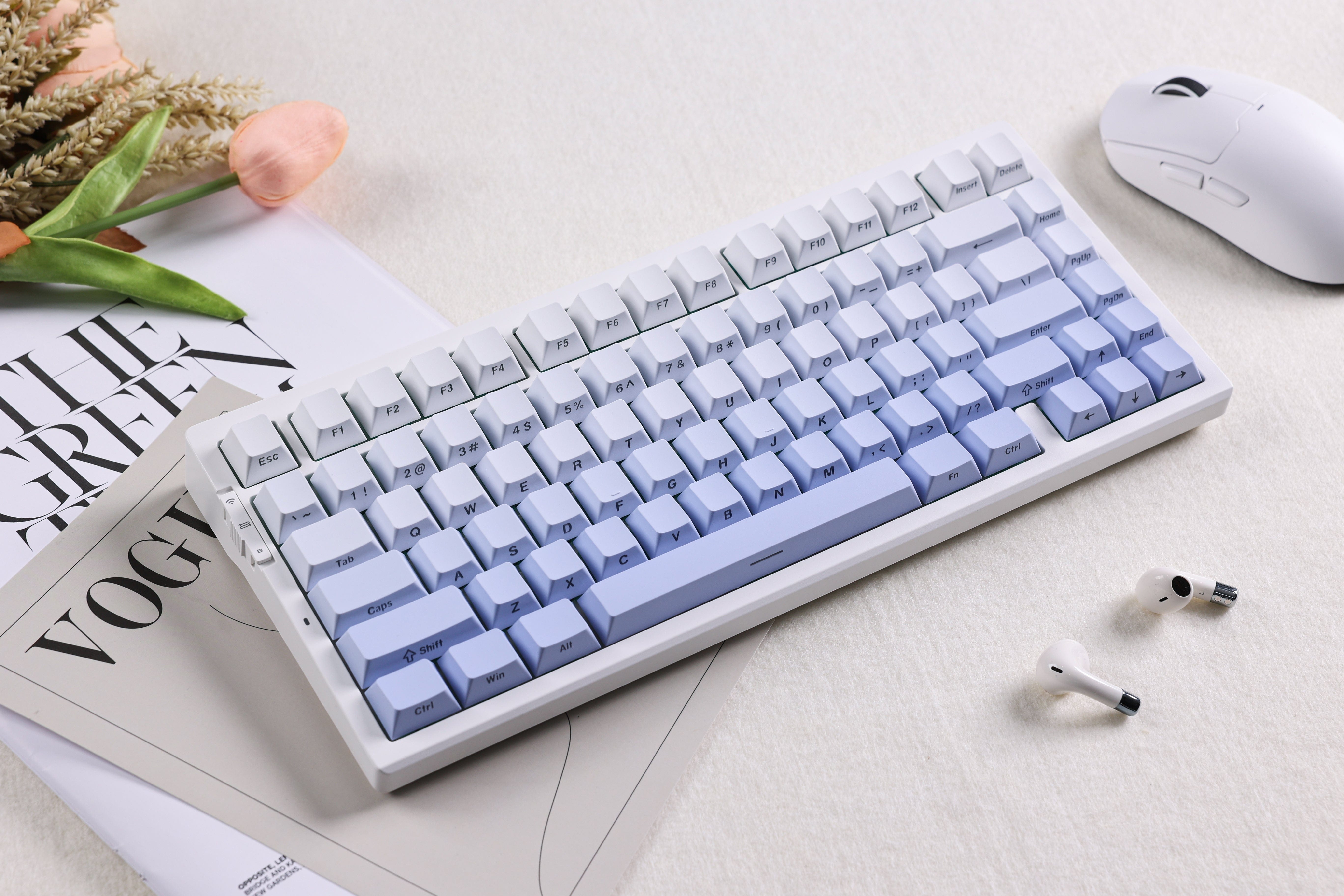 Klaviatūra MCHOSE G75 PRO (Arctic Snow) - Matcha Latte V2 Switches aprašymas - Prekės nuotrauka