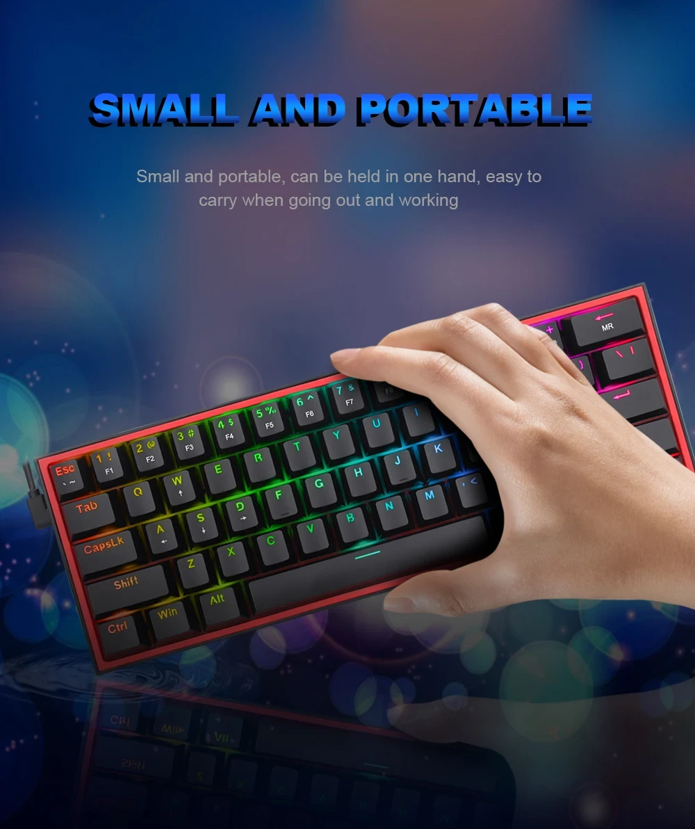 Klaviatūra Redragon K617 Fizz RGB baltas/pilkas aprašymas - Prekės nuotrauka
