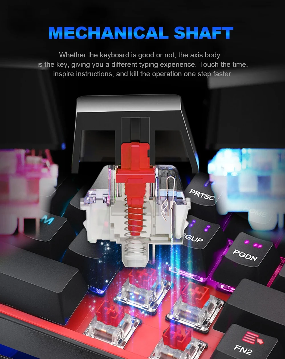 Klaviatūra Redragon K617 Fizz RGB baltas/pilkas aprašymas - Prekės nuotrauka