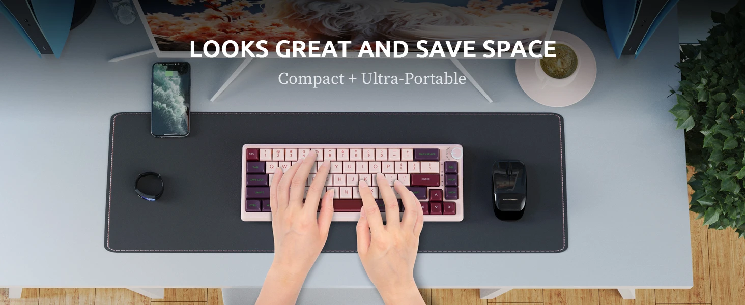 Klaviatūra Royal Kludge KZZI K68 Pro (Nezuko Violetinė) - Rainbow Switches aprašymas - Prekės nuotrauka