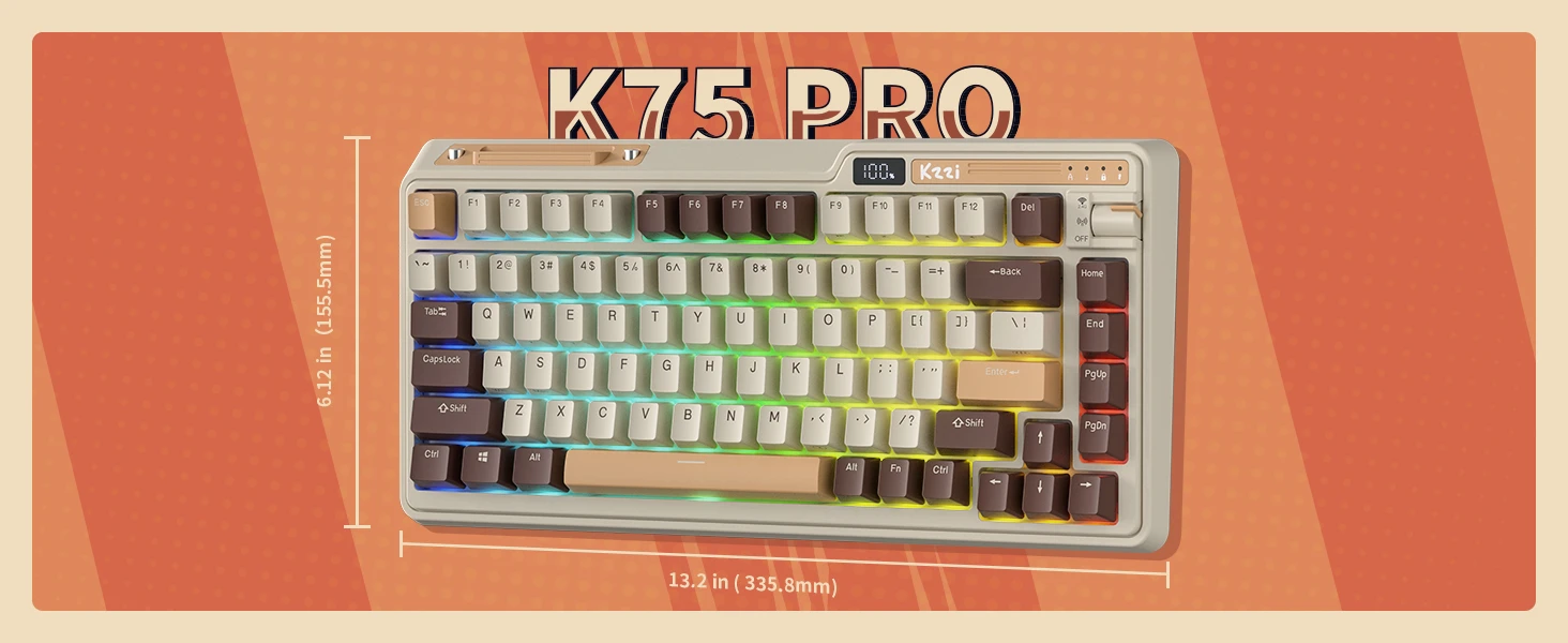 Klaviatūra Royal Kludge KZZI K75 Pro (Mousse) - Moment Linear switches aprašymas - Prekės nuotrauka