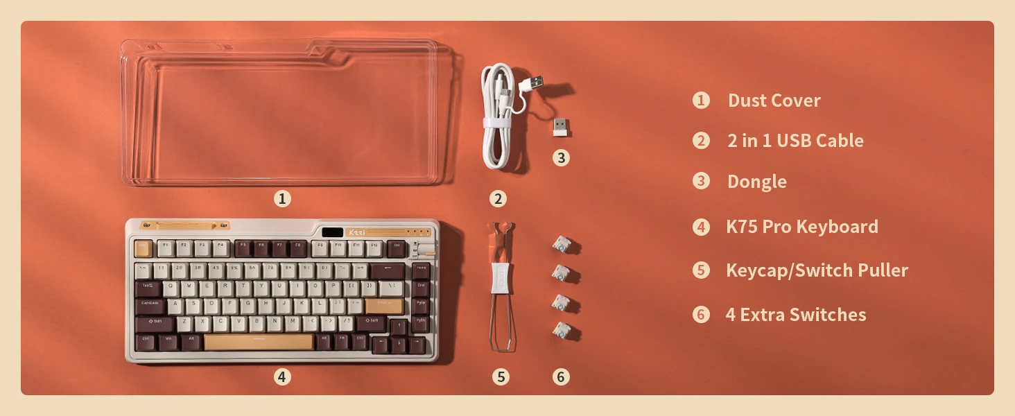 Klaviatūra Royal Kludge KZZI K75 Pro (Mousse) - Eternity Tactile switches aprašymas - Prekės nuotrauka
