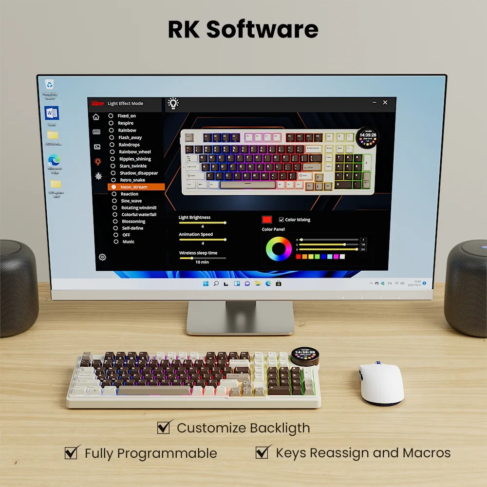 Klaviatūra Royal Kludge N99 (Phantom) - RK Violet (Tylus) aprašymas - Prekės nuotrauka