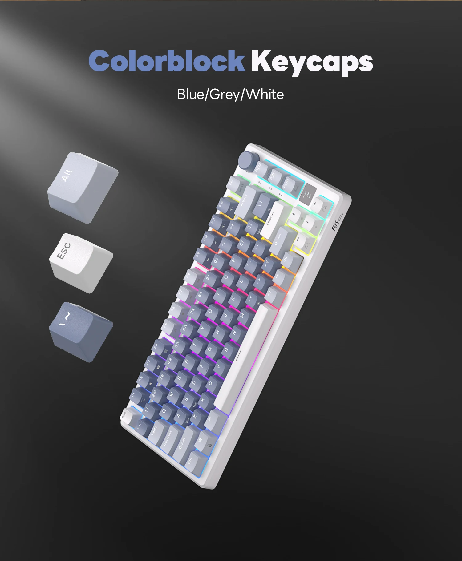 Klaviatūra Royal Kludge RK M75 (Ocean mėlynas) - RK Creamy Switches aprašymas - Prekės nuotrauka