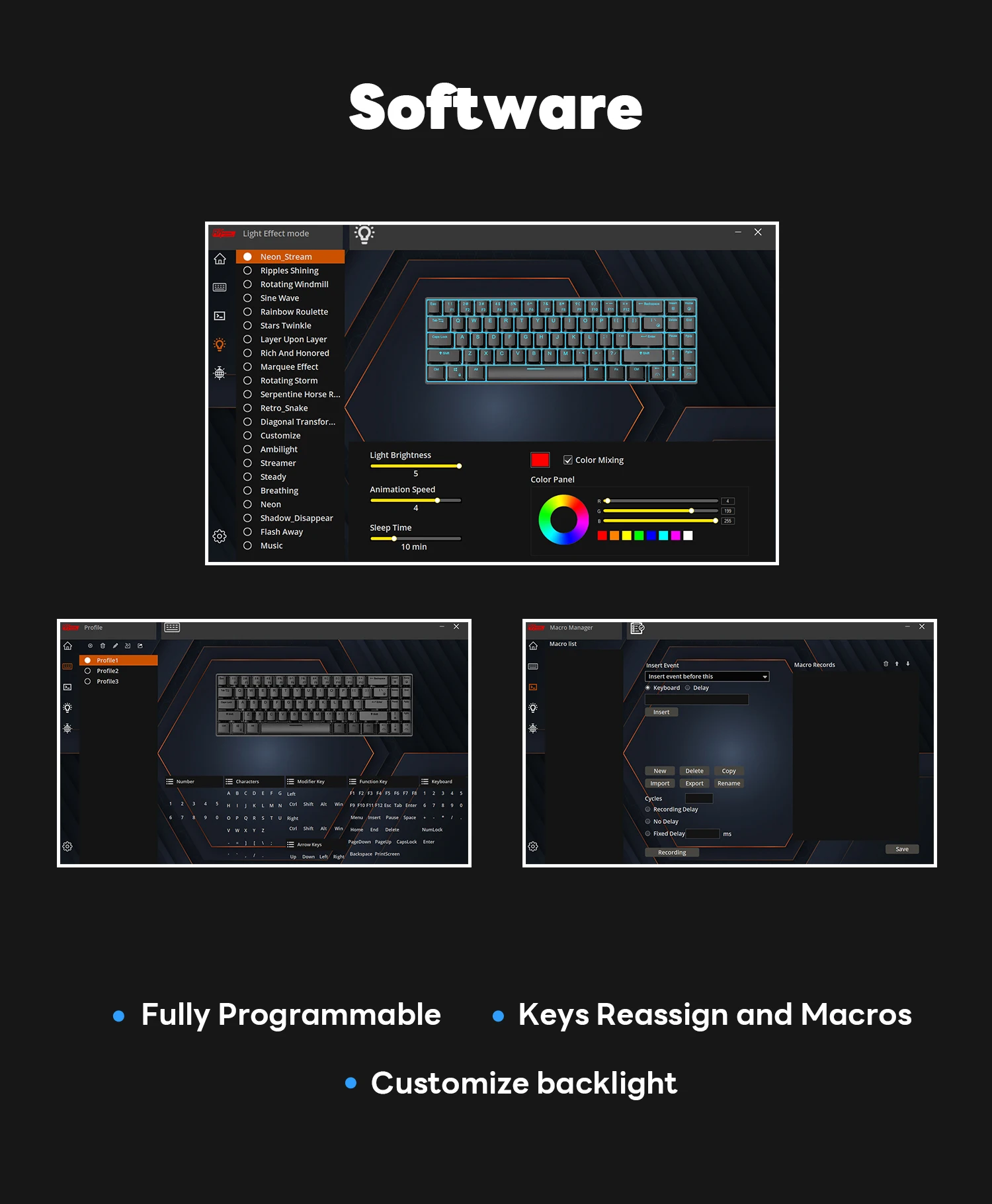 Klaviatūra Royal Kludge RK M75 (Ocean mėlynas) - RK Creamy Switches aprašymas - Prekės nuotrauka