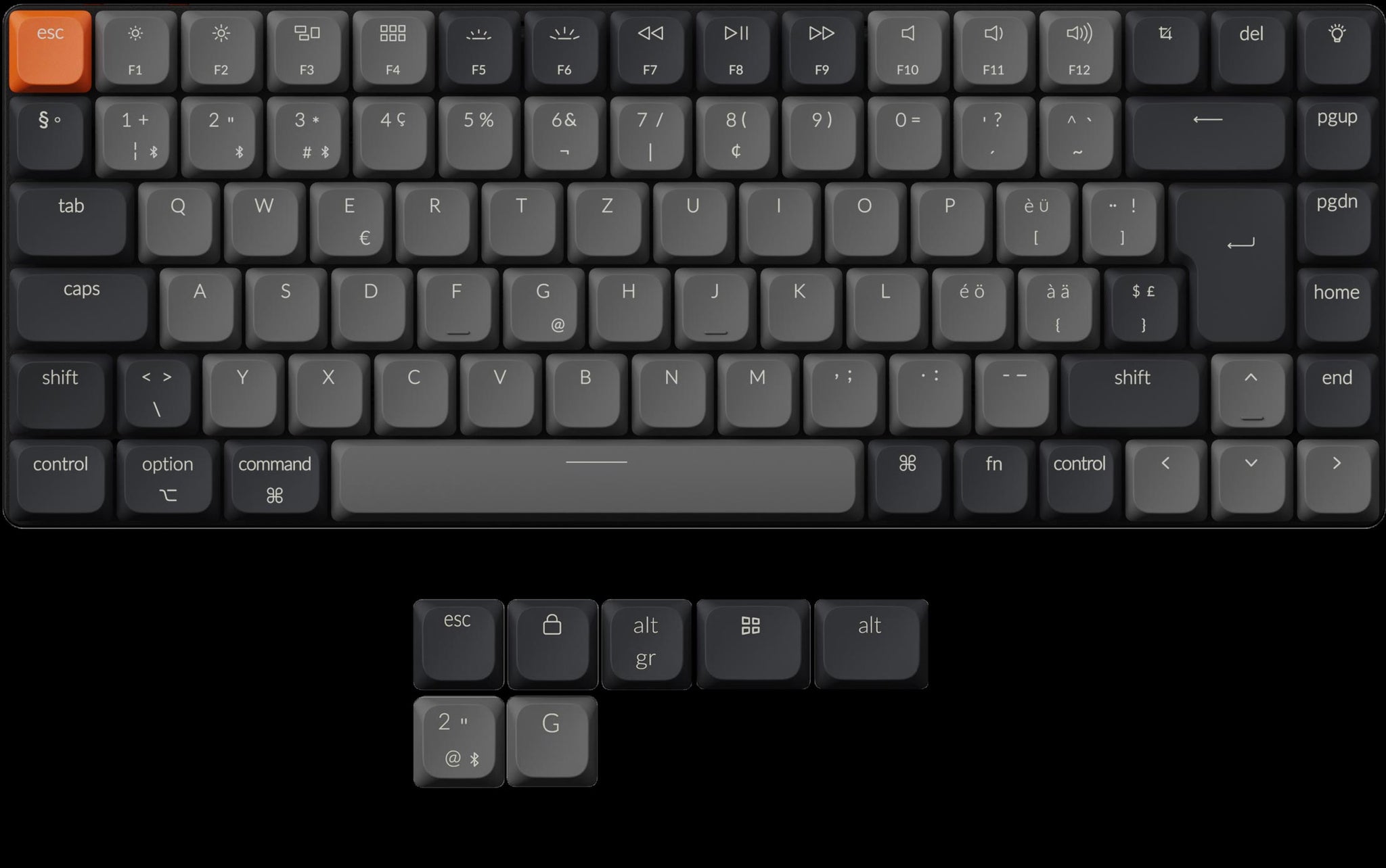 Klaviatūra KEYCHRON K3 RGB K3X-B3, juoda aprašymas - Prekės nuotrauka