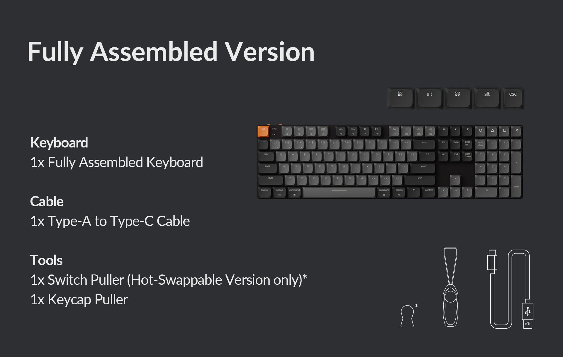 Žemo Profilio Klaviatūra Keychron K5 QMK (Juoda) - Low Profile Gateron Raudona Switches aprašymas - Prekės nuotrauka