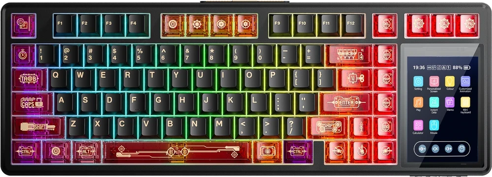 Klaviatūra Aula L99 (Juoda/Raudona) - Caramel Latte Switches