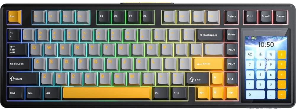 Klaviatūra Aula L99 (Pilka/Geltona) - LEOBORG Raindrop Switches
