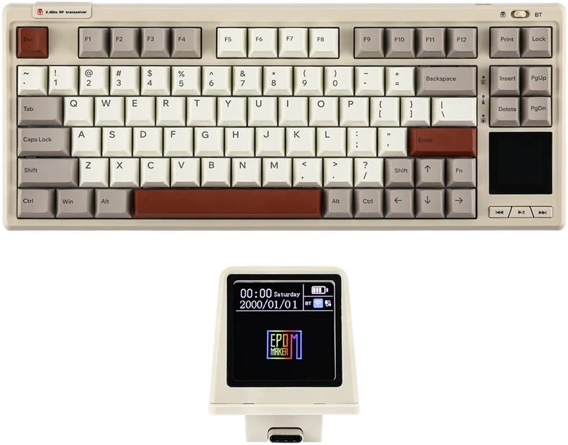 Klaviatūra Epomaker RT80 (Balta/Pilka)
