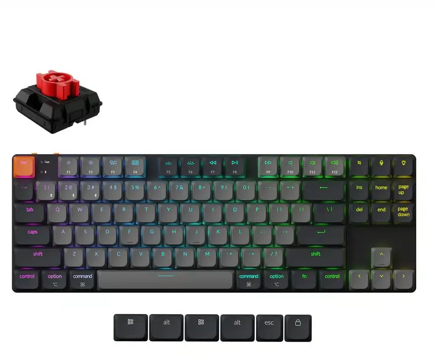 Klaviatūra Keychron K1 Max (Juoda) - Low profile Gateron Raudona Switches