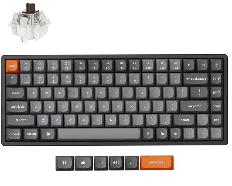 Klaviatūra Keychron K2 Max 75% Brown Switch RGB Juodas