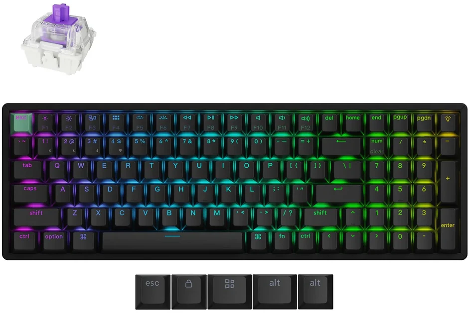 Klaviatūra Keychron K4 Magnetinė Hall Effect K4H-J1 (Juoda) - Gateron Magnetic Nebula Switches