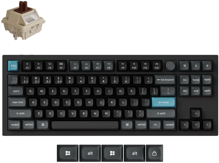 Klaviatūra Keychron Q3 Ultra (Juoda) - Keychron Silk POM Brown Switches