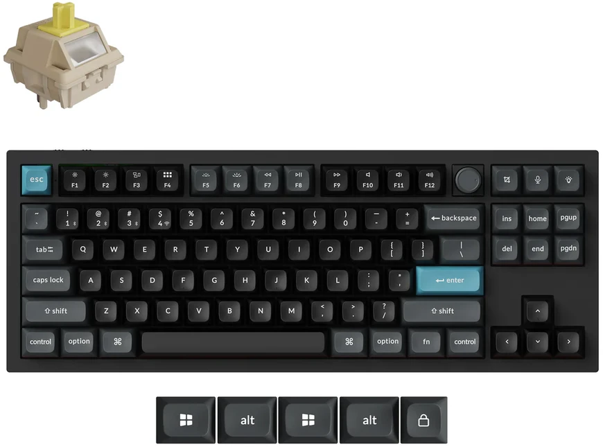 Klaviatūra Keychron Q3 Ultra (Juoda) - Keychron Silk POM Banana Switches