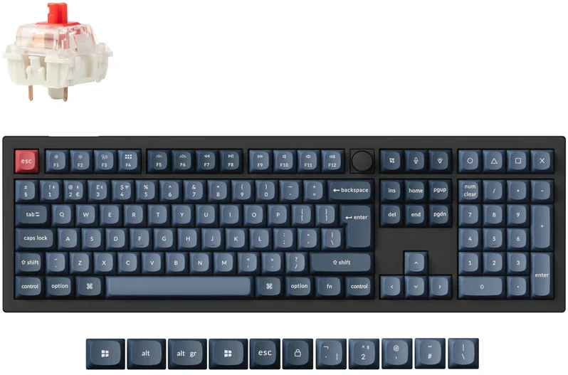 Keychron V6 Max QMK/VIA Wireless RGB – US išdėstymas – Hot-Swappable Gateron Jupiter Raudona (V6M-D1) Belaidė Custom Žaidimų Klaviatūra