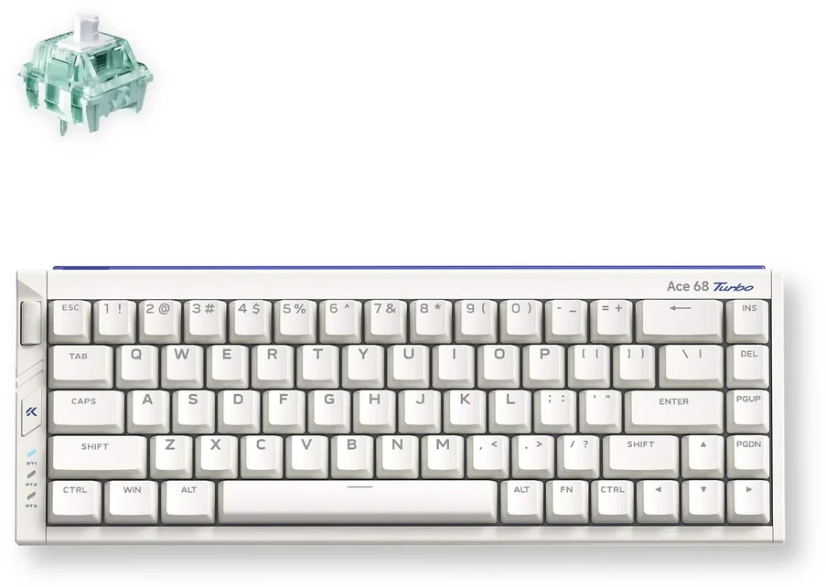 MCHOSE Ace 68 Turbo laidinė žaidimų klaviatūra | Gateron Magnetic Jade Pro Switch | Nova Baltas