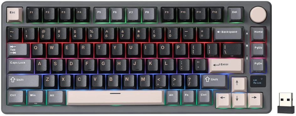 Klaviatūra Royal Kludge RK M75 (Phantom) - RK Creamy Switches
