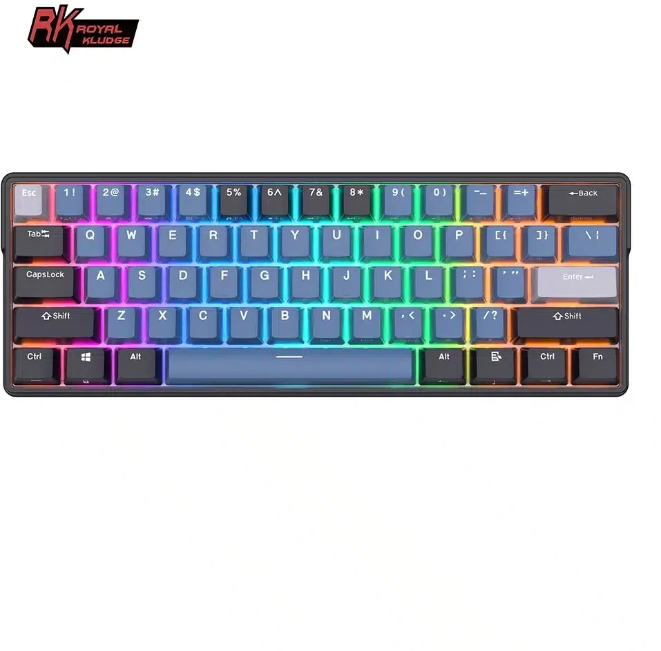 Royal Kludge RK61 Plus RGB Indigo belaidė klaviatūra | 60%, Hot-swap, Brown switches, US