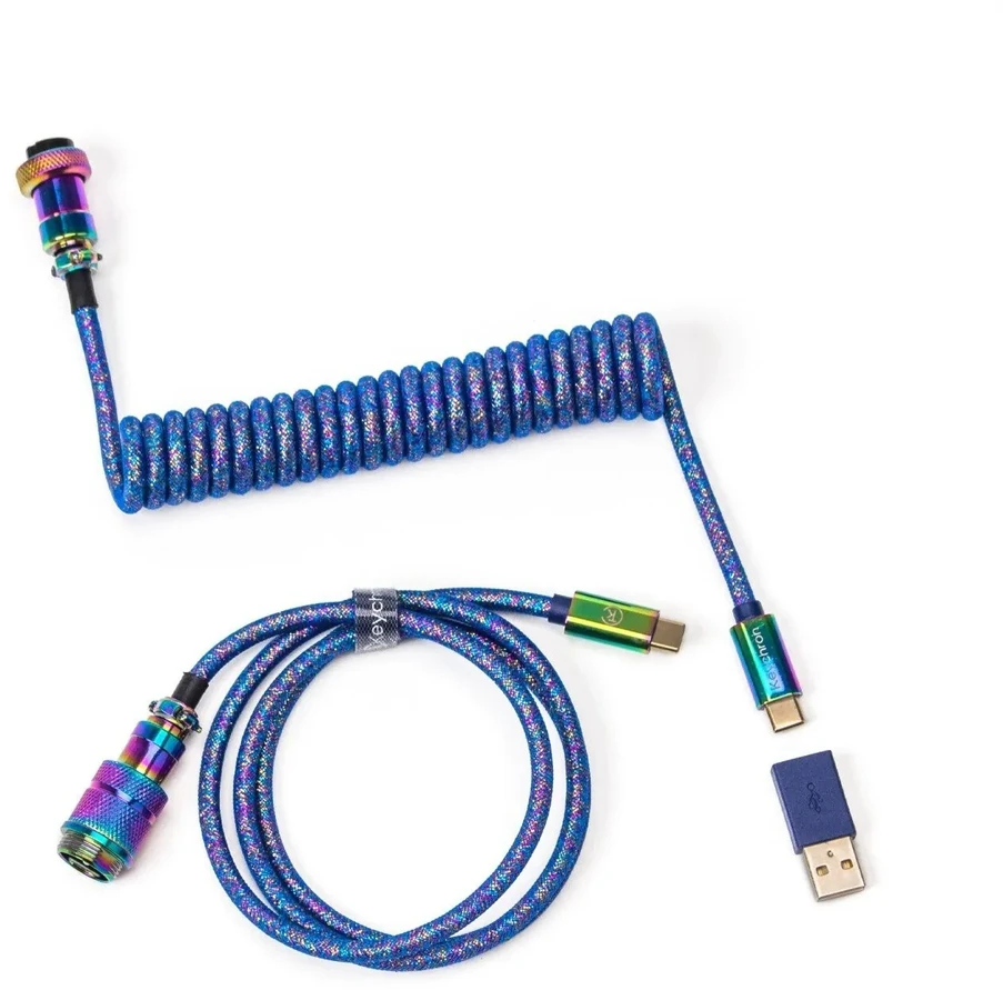 Klaviatūros laidas Keychron Premium Coiled (Mėlynas)