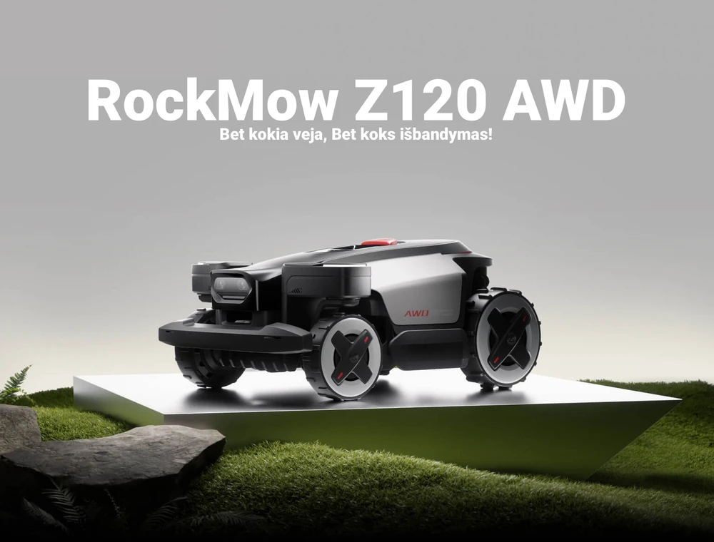 Vejapjovė - robotas (belaidis) Roborock RockMow Z120, AWD iki 20 arų