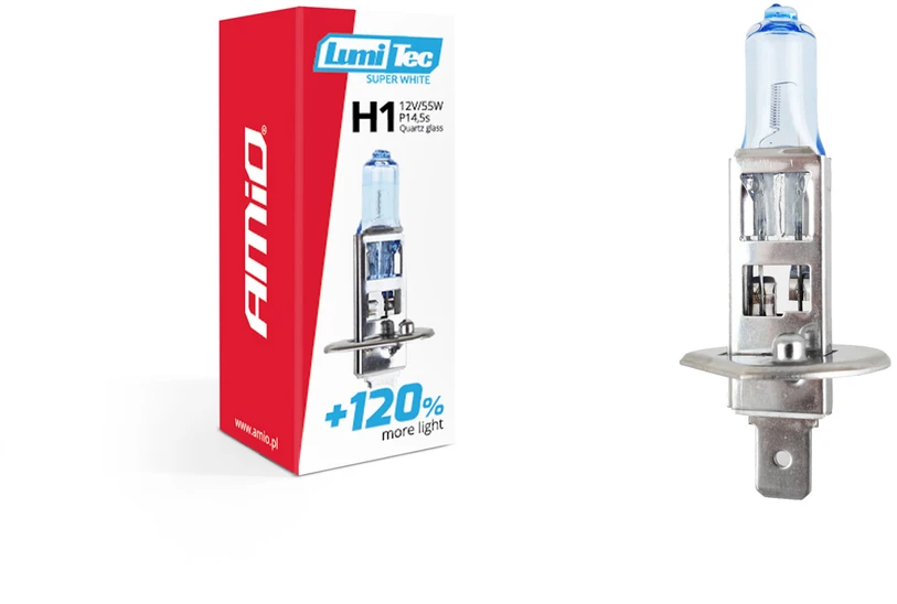 Amio 02135 Halogeninė lemputė H1 12V 55W LumiTec SuperWhite +120%