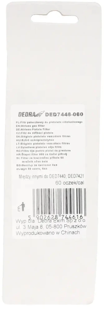 Dedra Sleginio pistoleto vamzdinis filtras 60