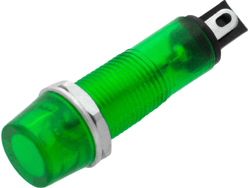 0653# Neoninis indikatorius 9 mm (žalias) 230 V