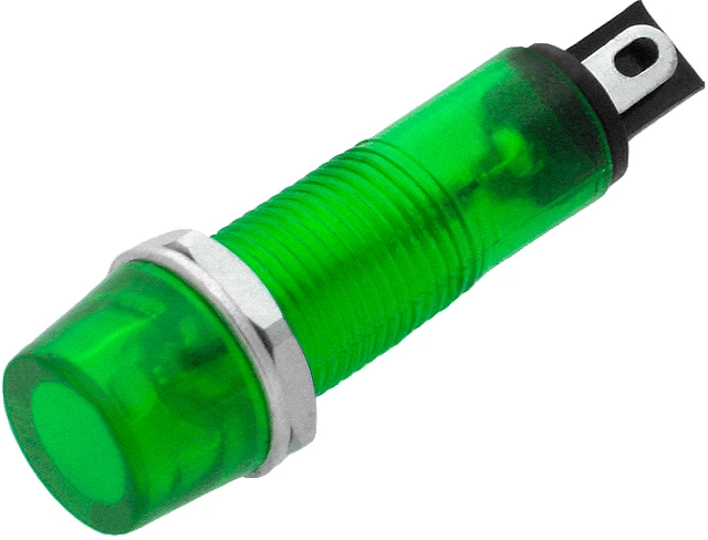 0655# Neoninis indikatorius 6 mm (žalias) 230 V