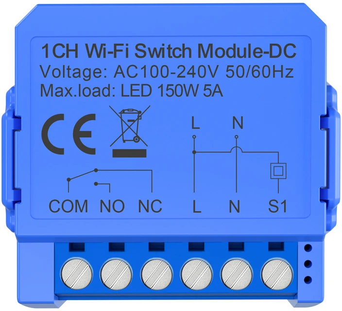 „Avatto WSM16-DC32V-1“ WiFi jungiklis 1 kanalo sausas kontaktas