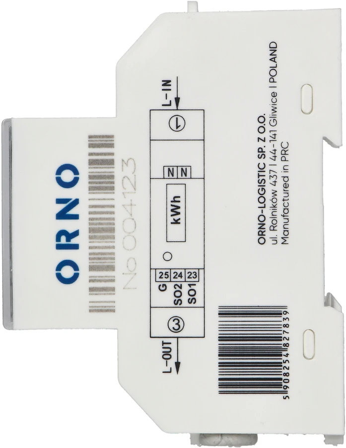Orno 1 Fazowy 1 fazės elektros skaitiklis, 100A, MID, 1 modulis, DIN TH-35mm, PV