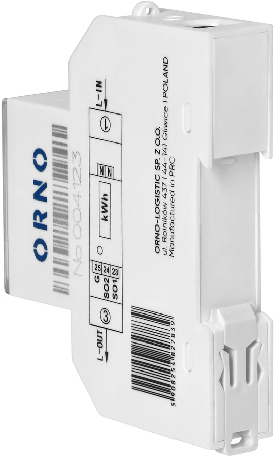 Orno 1 Fazowy 1 fazės elektros skaitiklis, 100A, MID, 1 modulis, DIN TH-35mm, PV