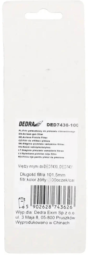 Dedra Sleginio pistoleto vamzdinis filtras 100