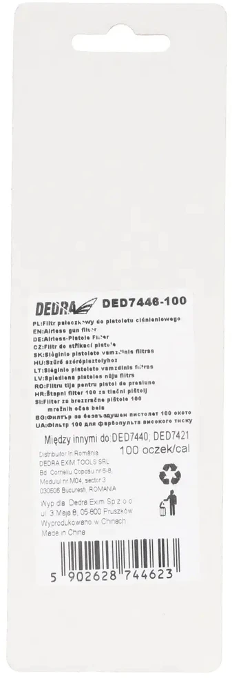 Dedra Sleginio pistoleto vamzdinis filtras 100