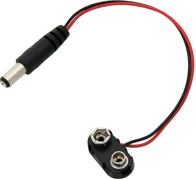 9V baterijos adapteris su DC 5.5/2.1mm jungtimi