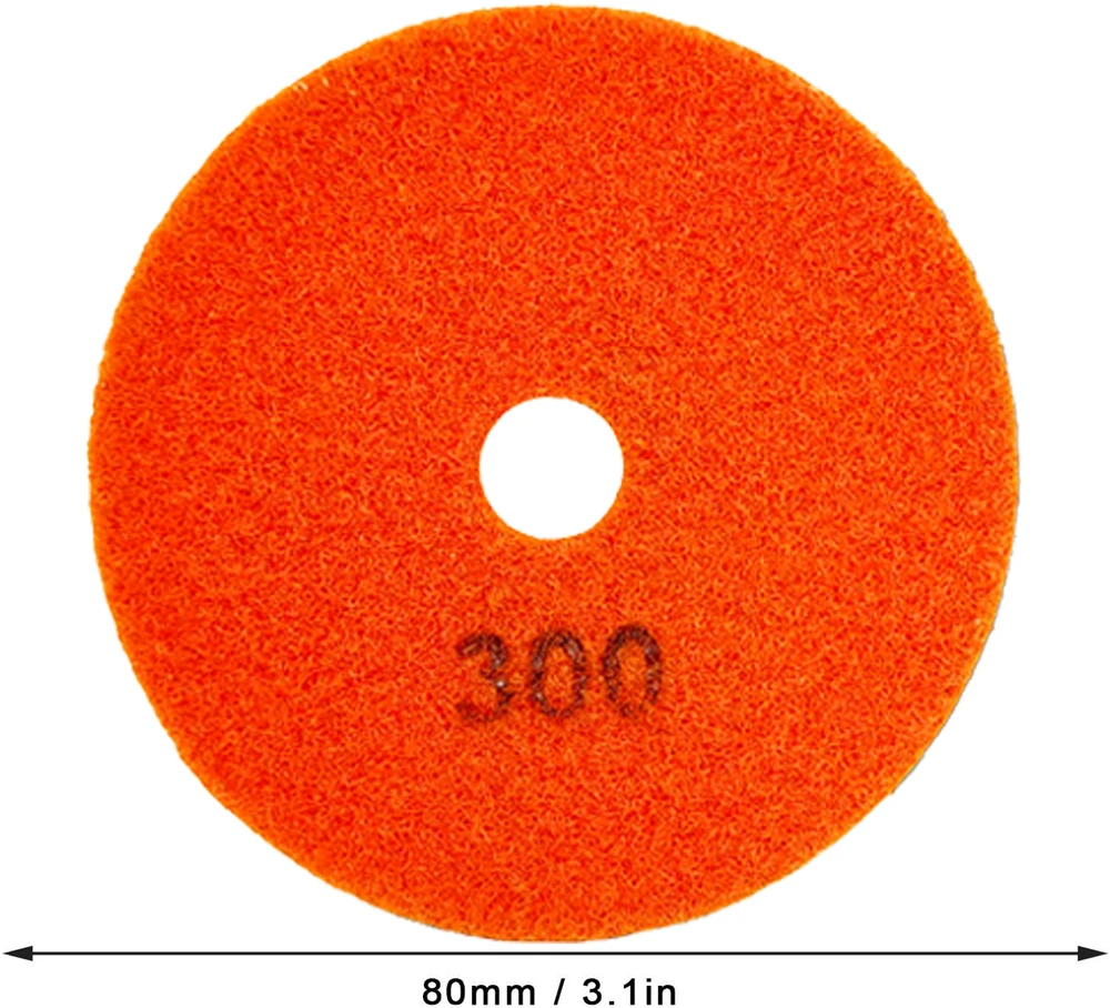 10x 10 deimantinių poliravimo diskų, 80 mm, porceliano plytelių šlifavimui su lipnia juosta 300