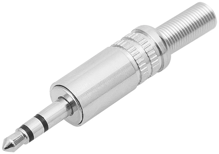 3.5 mm stereo audio kištukas metaliniu korpusu