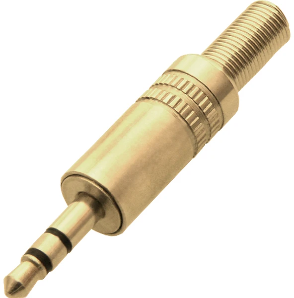3.5 mm stereo audio kištukas metaliniu korpusu