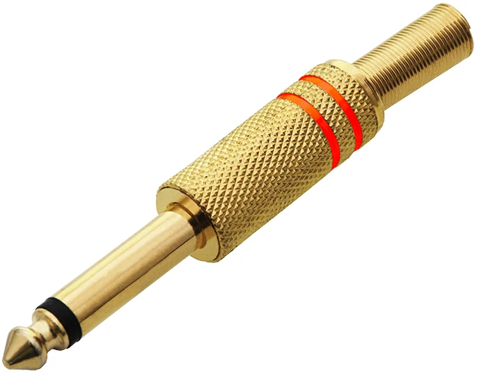1182# Oem Kištukas AUX 6.3 mono auksinis - 10vnt