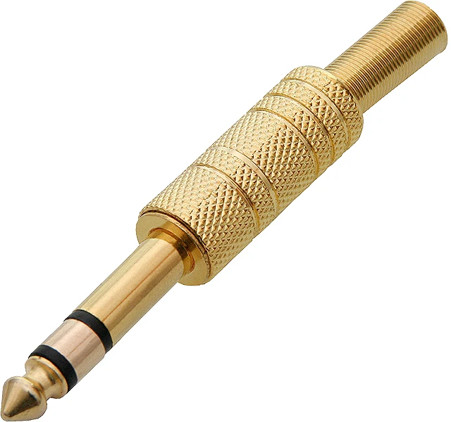 6.3mm stereo kištukas su aukso spalvos korpusu